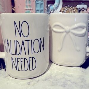 2 Rae Dunn Artisan No Validation Needed Coquette Bow Mugs New
